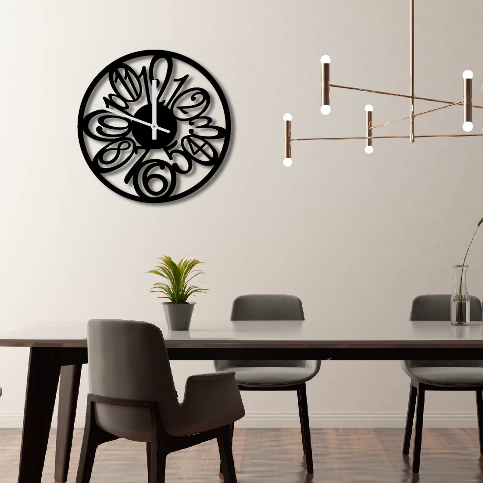 WARPED NUMBERS METAL WALL ART CLOCK