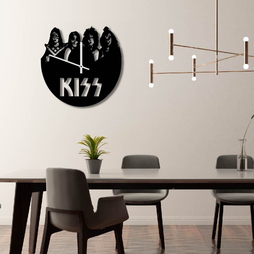 KISS LOGO METAL WALL ART CLOCK