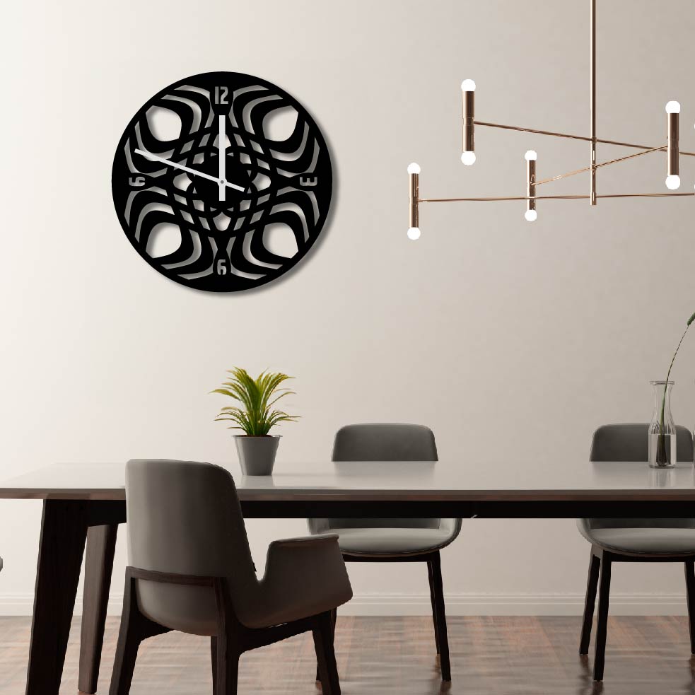 GEOMETRIC PATTERN METAL WALL ART CLOCK
