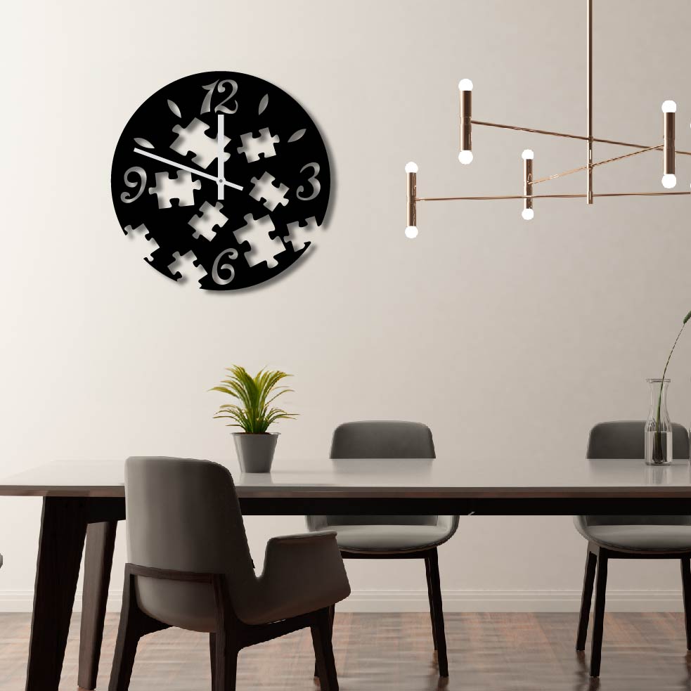PUZZLE METAL WALL ART CLOCK