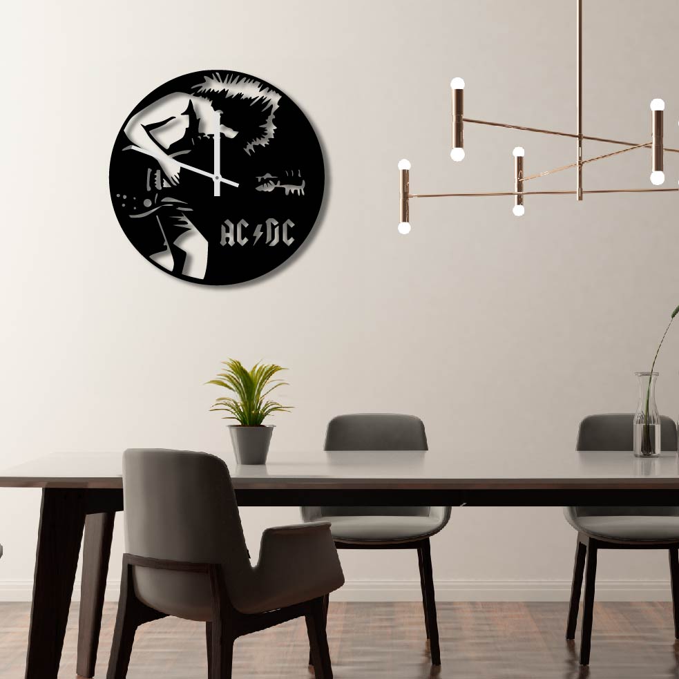 ACDC BAND METAL WALL ART CLOCK