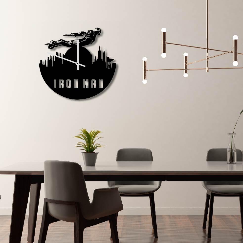 IRONMAN FLYING METAL WALL ART CLOCK