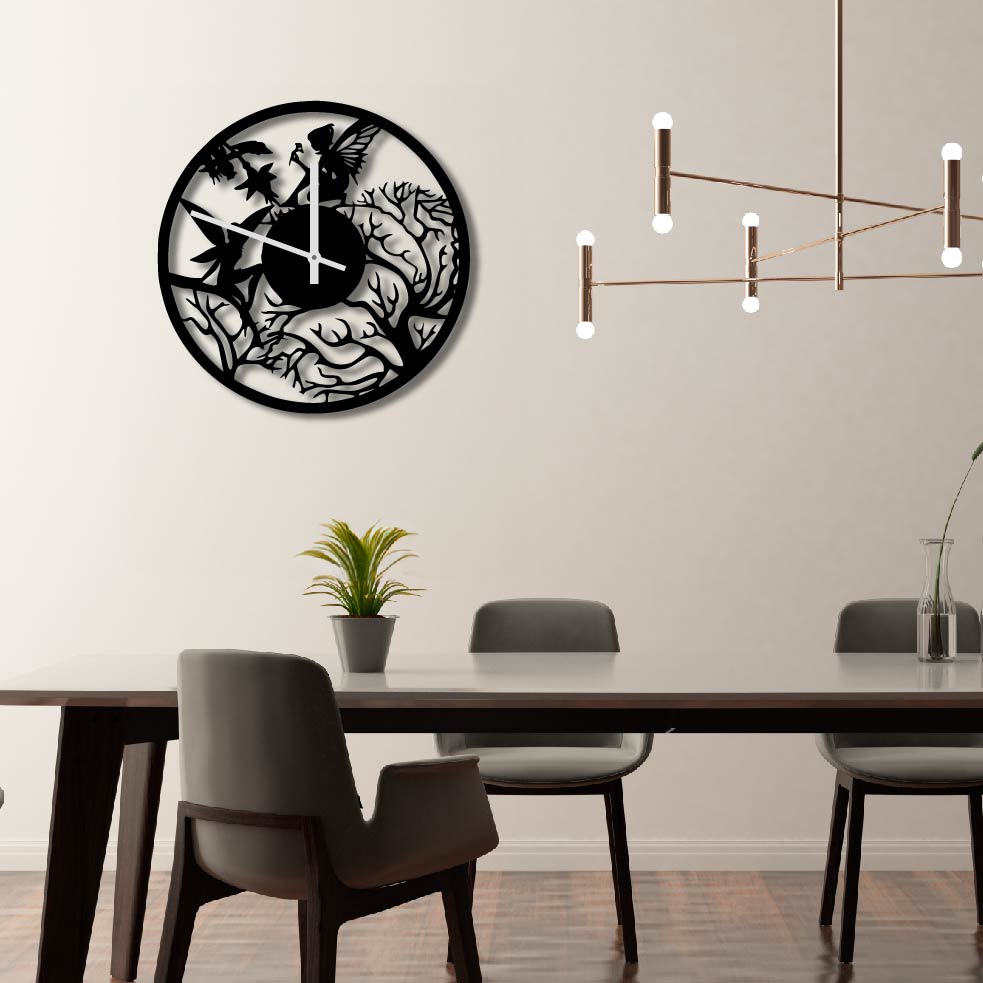 FAIRY METAL WALL ART CLOCK