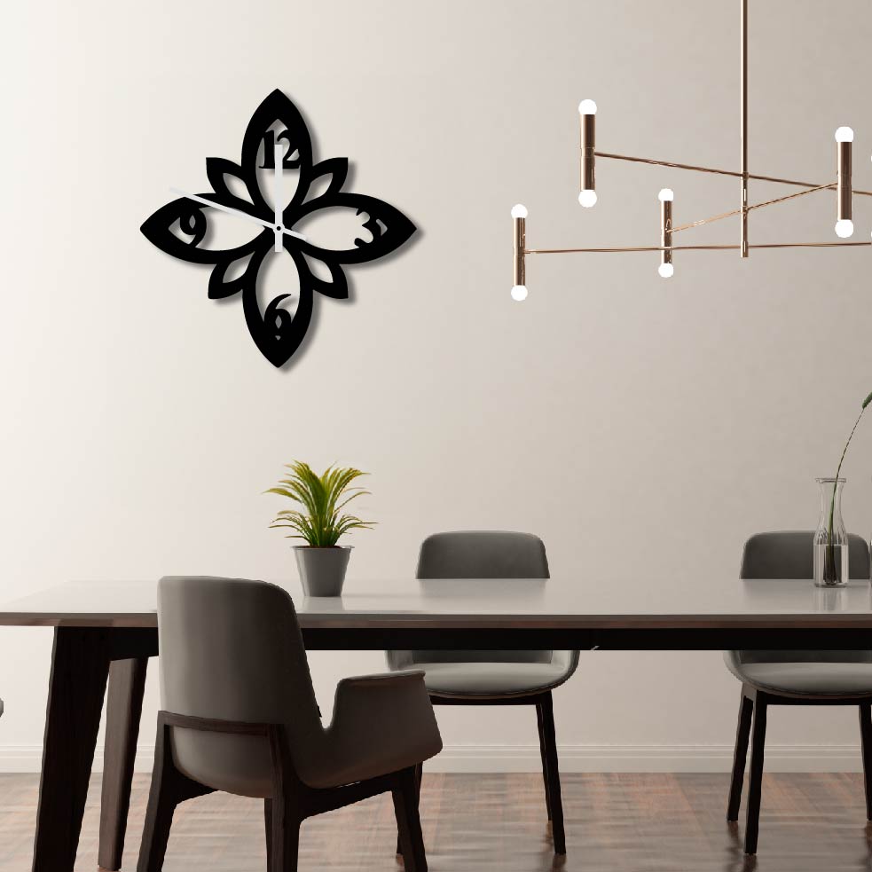 FLOWER METAL WALL ART CLOCK