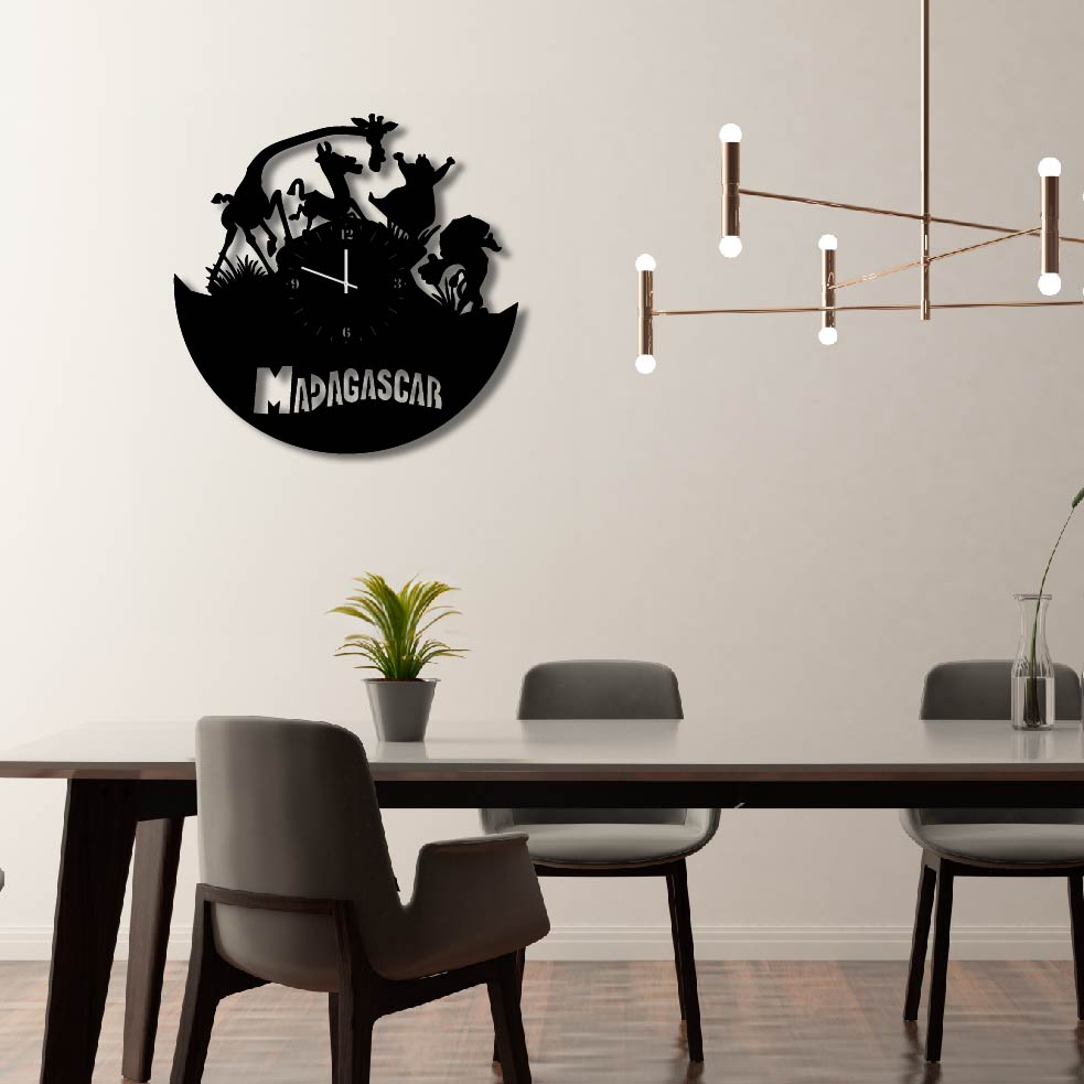 MADAGASCAR METAL WALL ART CLOCK