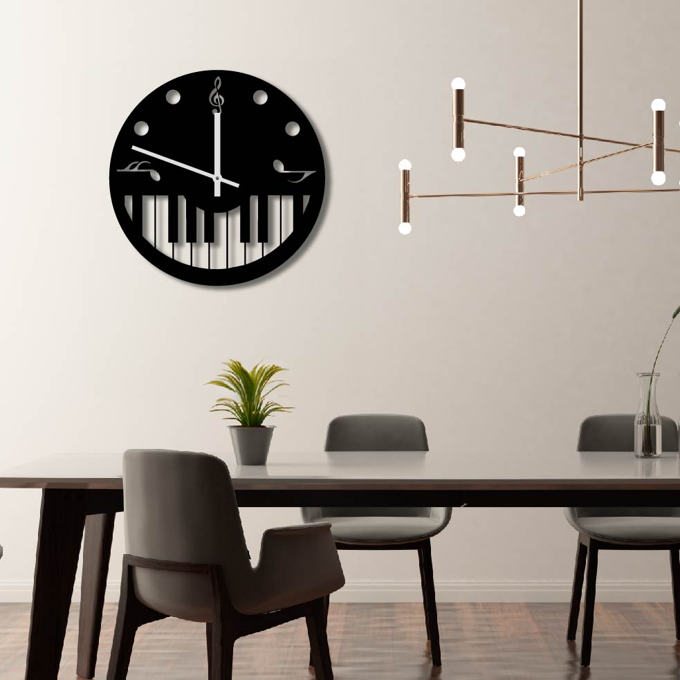 PIANO METAL WALL ART CLOCK