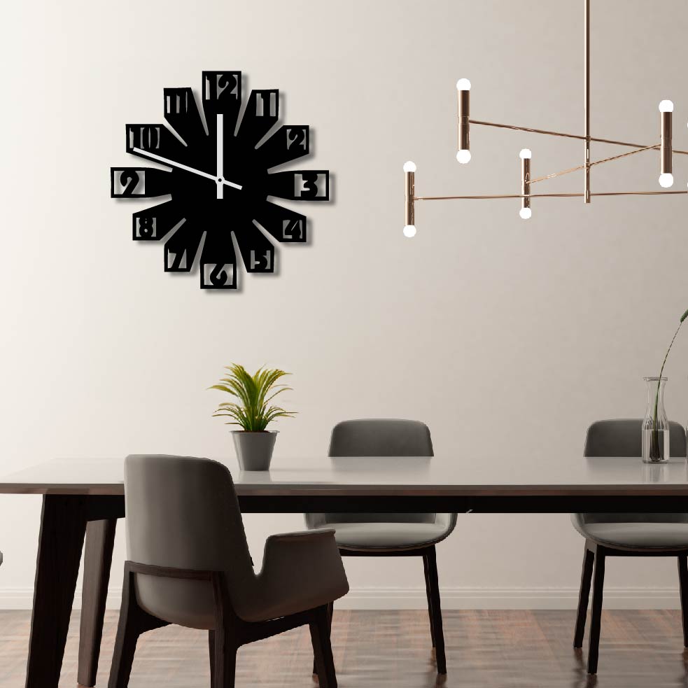 3D BLOCKS METAL WALL ART CLOCK