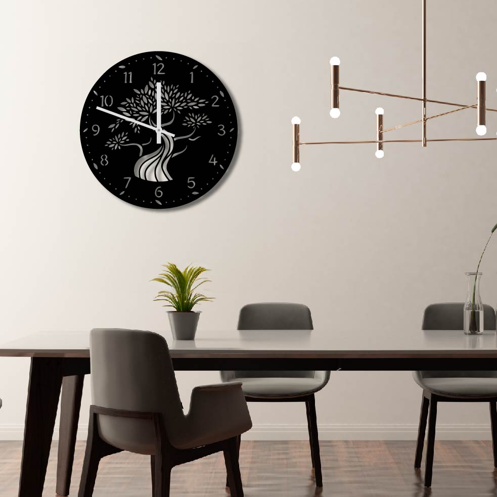 TREE METAL WALL ART CLOCK
