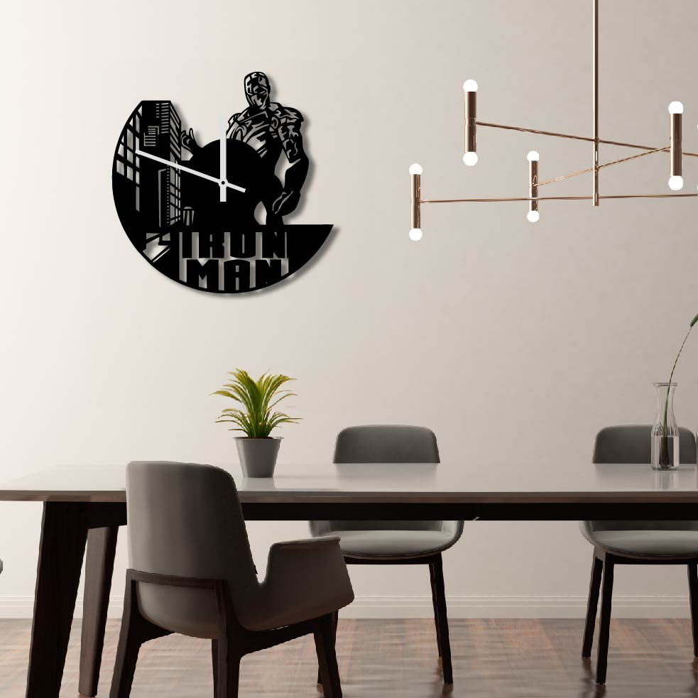 IRONMAN CITY METAL WALL ART CLOCK