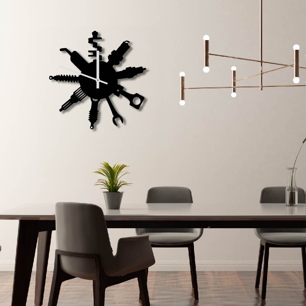 CAR PARTS METAL WALL ART CLOCK