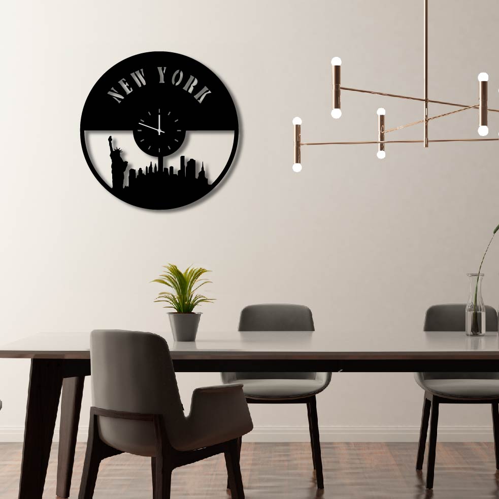 NEW YORK CITY METAL WALL ART CLOCK