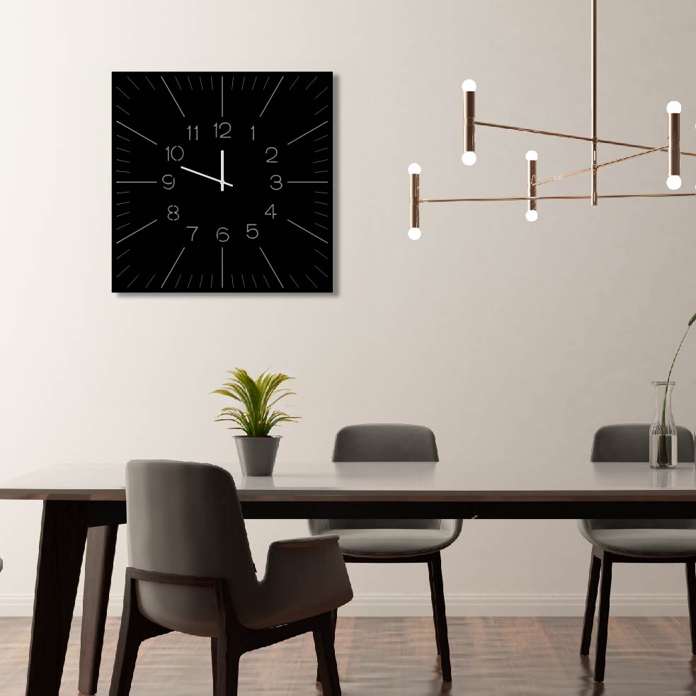 SQUARE MINIMALIST METAL WALL ART CLOCK