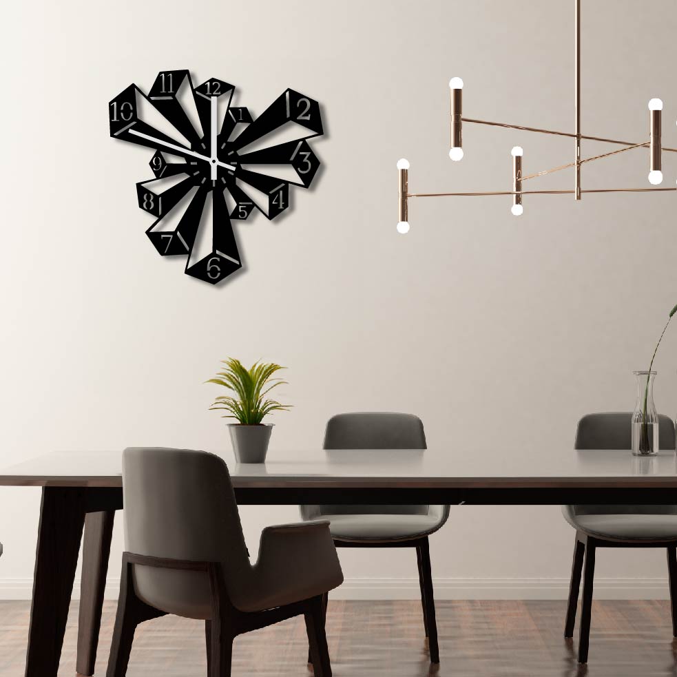 3D UNEVEN BLOCKS METAL WALL ART CLOCK