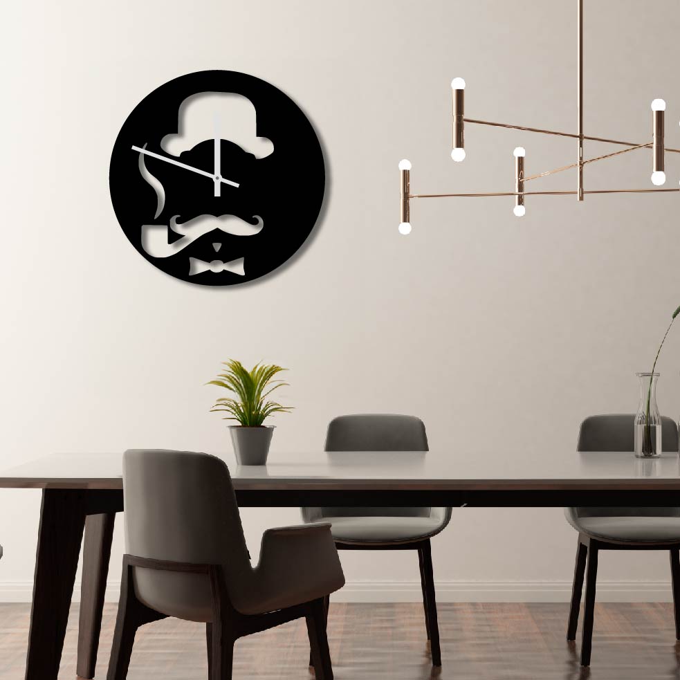 GENTLEMAN METAL WALL ART CLOCK