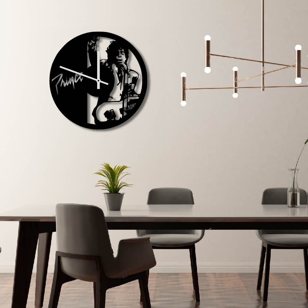 PRINCE SINGER METAL WALL ART CLOCK