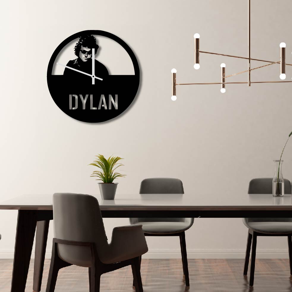 BOB DYLAN METAL WALL ART CLOCK