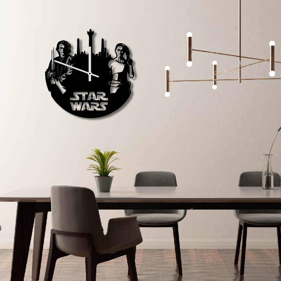 STAR WARS JEDI METAL WALL ART CLOCK