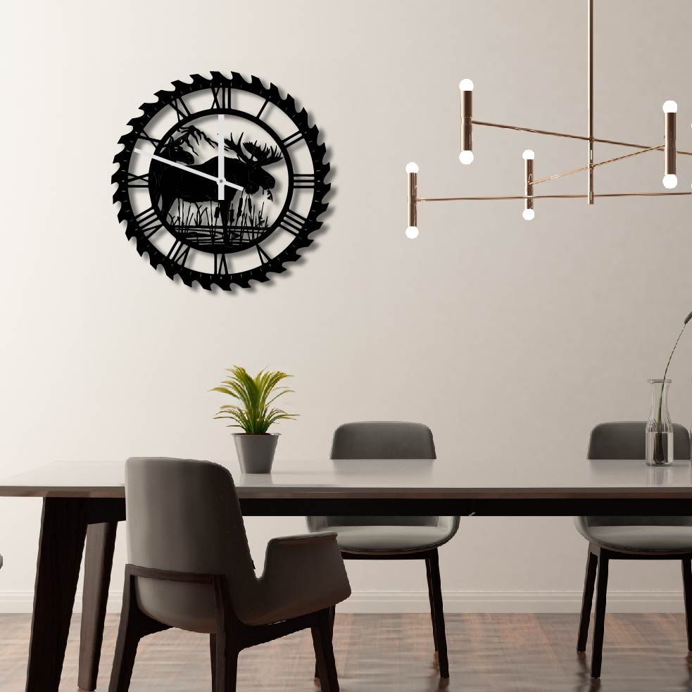 MOOSE METAL WALL ART CLOCK