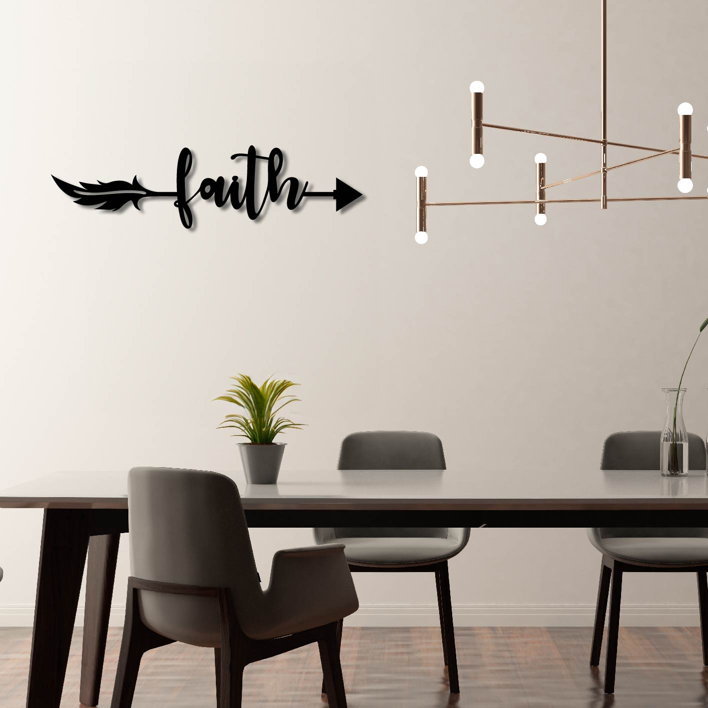 FAITH ARROW SIGN METAL WALL ART