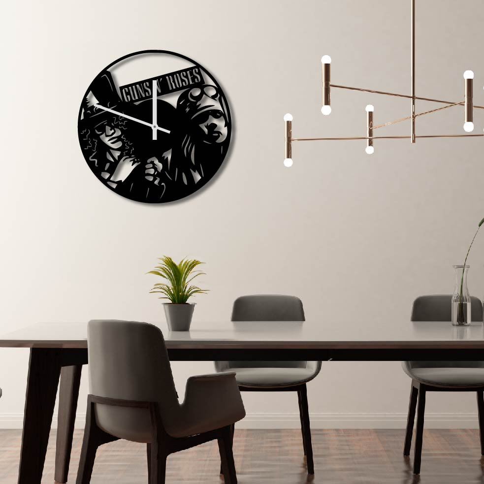 GUNS N ROSES METAL WALL ART CLOCK