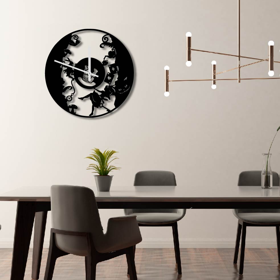 RABBIT HOLE METAL WALL ART CLOCK