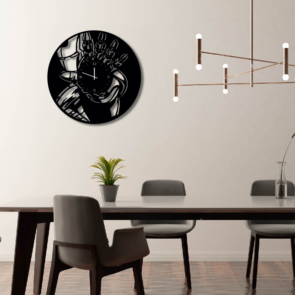 IRONMAN CUTOUT METAL WALL ART CLOCK