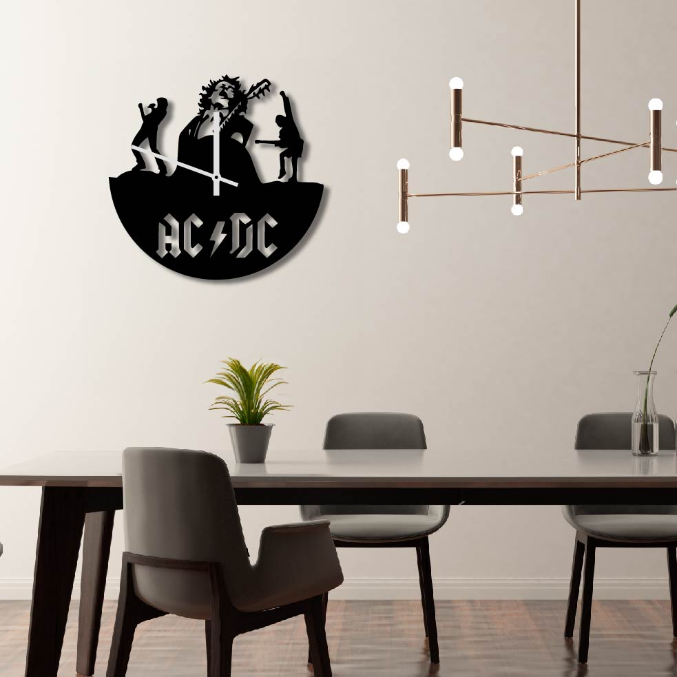 ACDC METAL WALL ART CLOCK