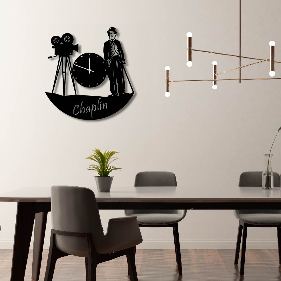 CHARLIE CHAPLIN METAL WALL ART CLOCK