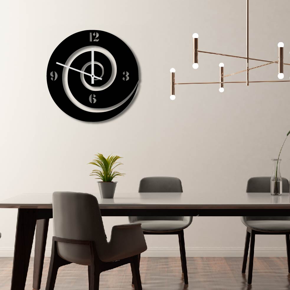 SWIRL METAL WALL ART CLOCK