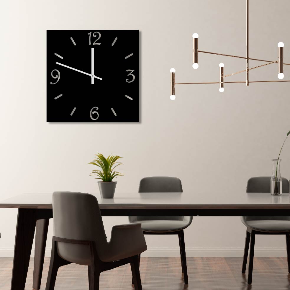 BASIC SQUARE METAL WALL ART CLOCK
