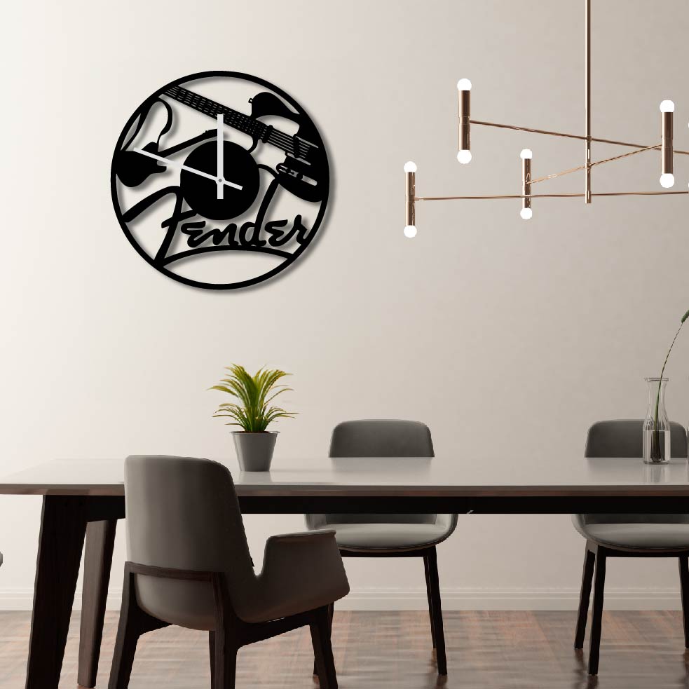 GUITARS METAL WALL ART CLOCK