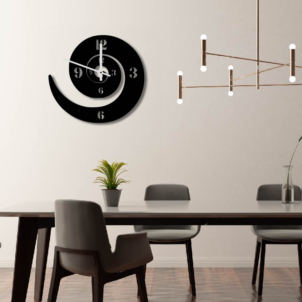 SWIRL 2 METAL WALL ART CLOCK