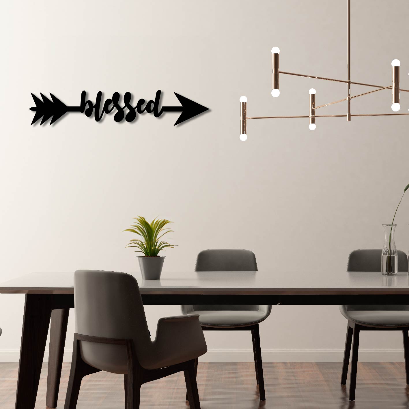 BLESSED ARROW SIGN METAL WALL ART