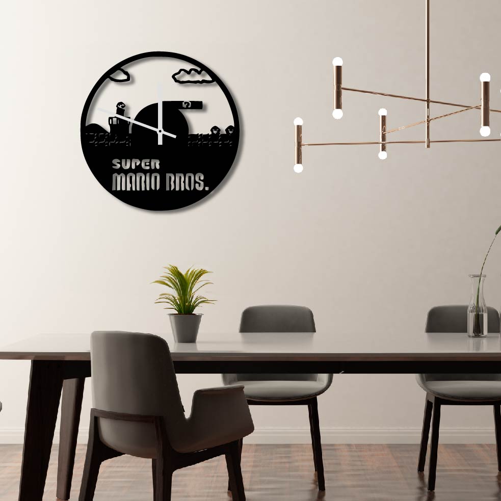 SUPER MARIO BROS METAL WALL ART CLOCK