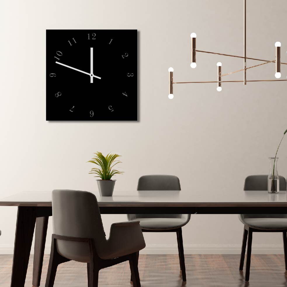 SIMPLE SQUARE METAL WALL ART CLOCK