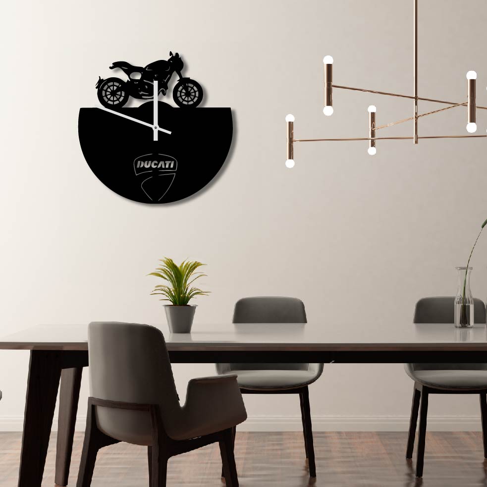 DUCATI BIKE METAL WALL ART CLOCK