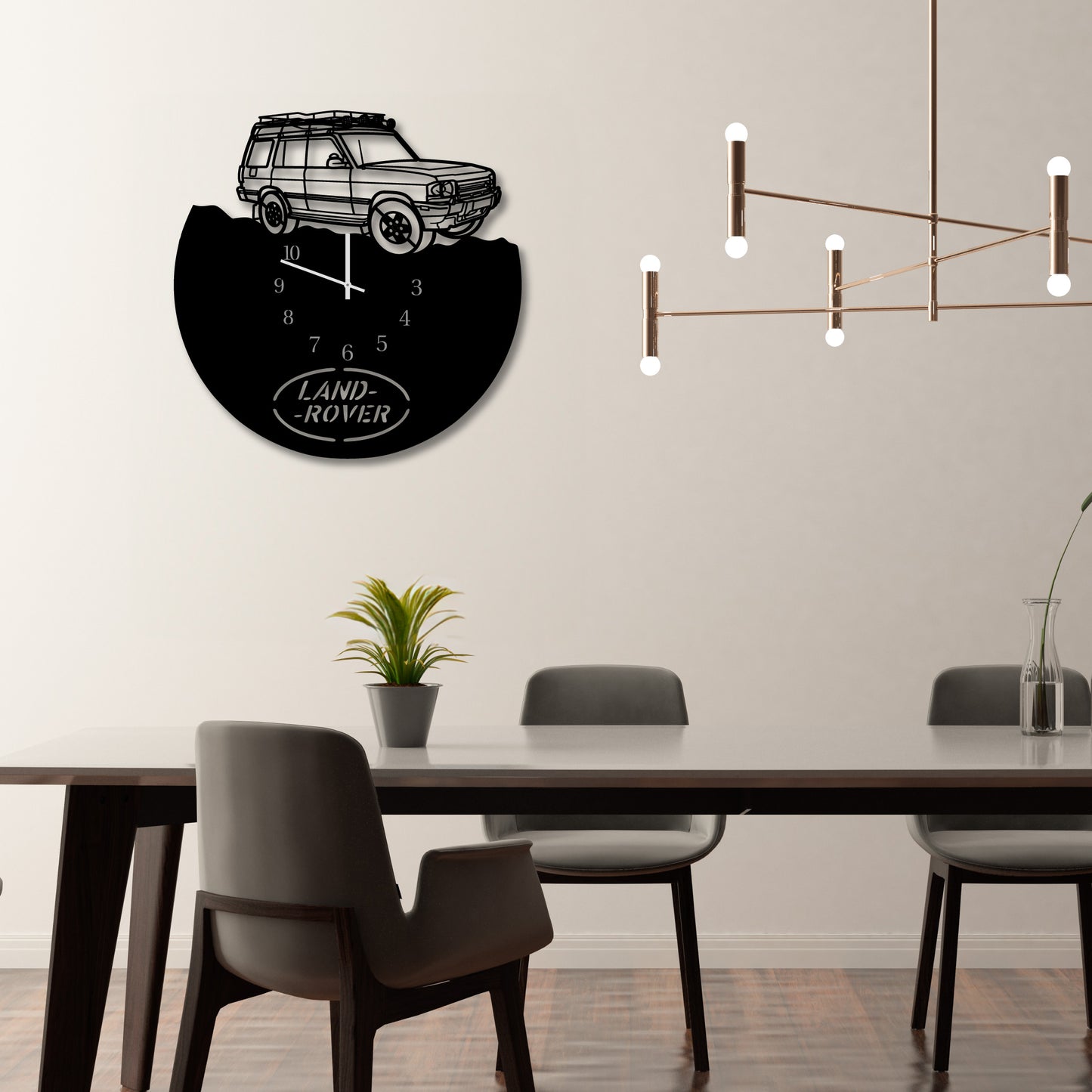 LAND ROVER CAR METAL WALL ART CLOCK