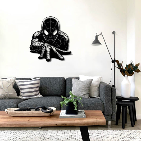 SPIDERMAN CRAWLING PERSPECTIVE METAL WALL ART