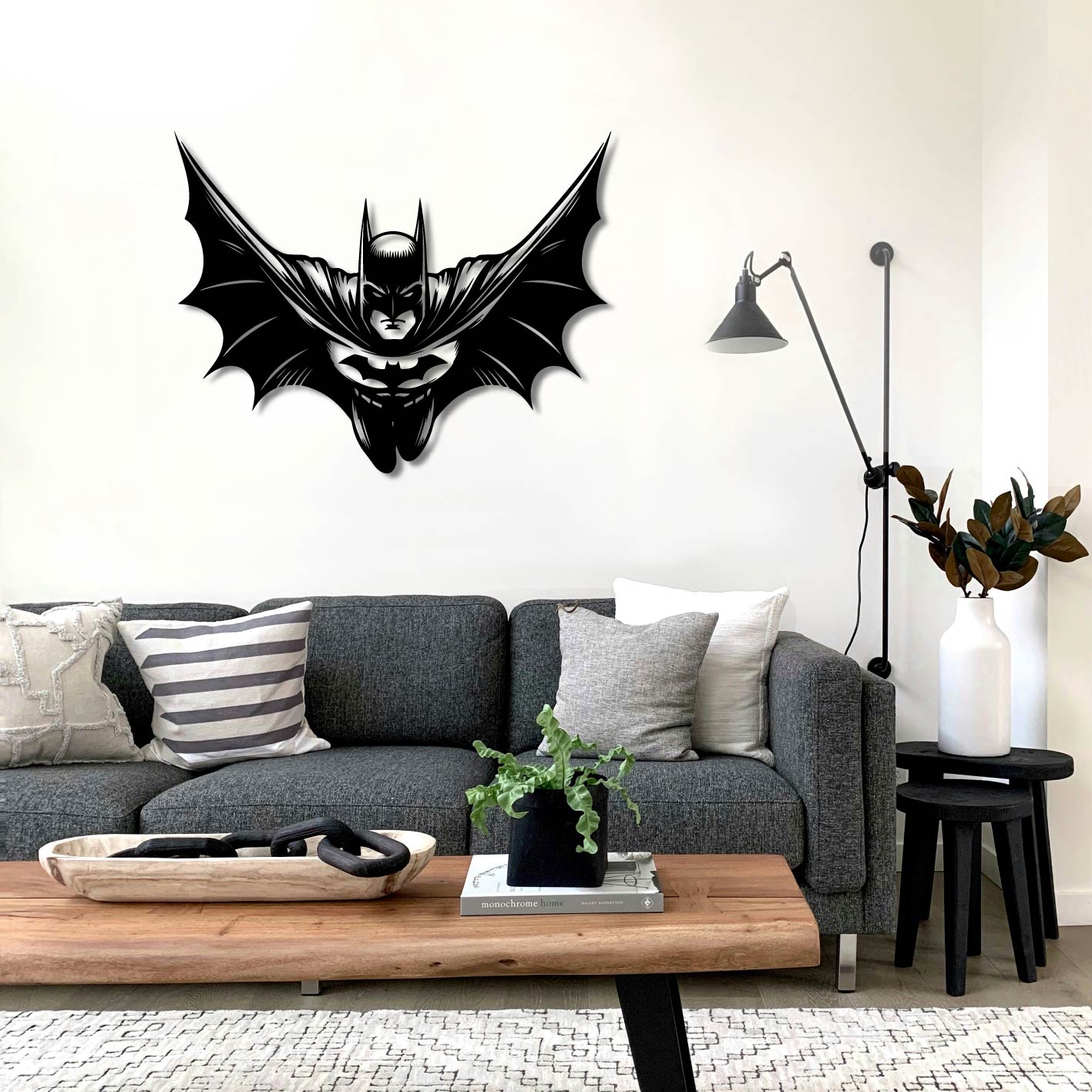 BATMAN FLYING FRONT PERSPECTIVE METAL WALL ART