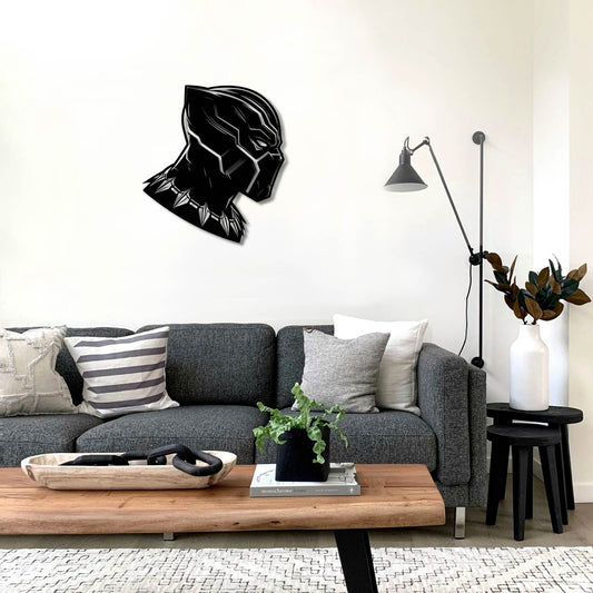 BLACK PANTHER SIDE PORTRAIT METAL WALL ART