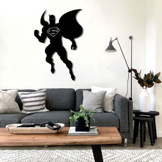 SUPERMAN FLYING SILHOUETTE METAL WALL ART