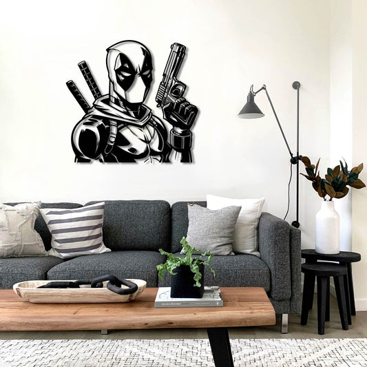 DEADPOOL GUN METAL WALL ART