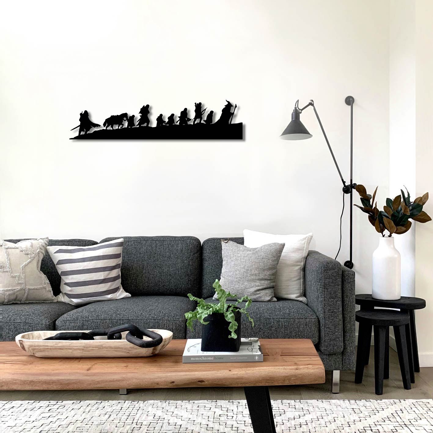 LORD OF THE RINGS FELLOWSHIP SILHOUETTE METAL WALL ART