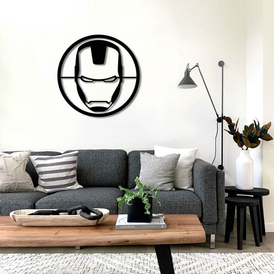 IRONMAN PORTRAIT ROUND METAL WALL ART