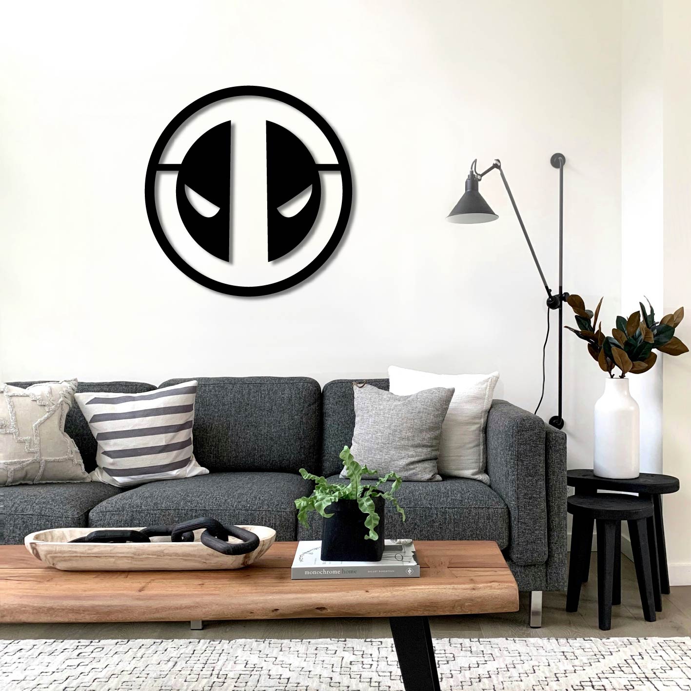 DEADPOOL ROUND LOGO METAL WALL ART