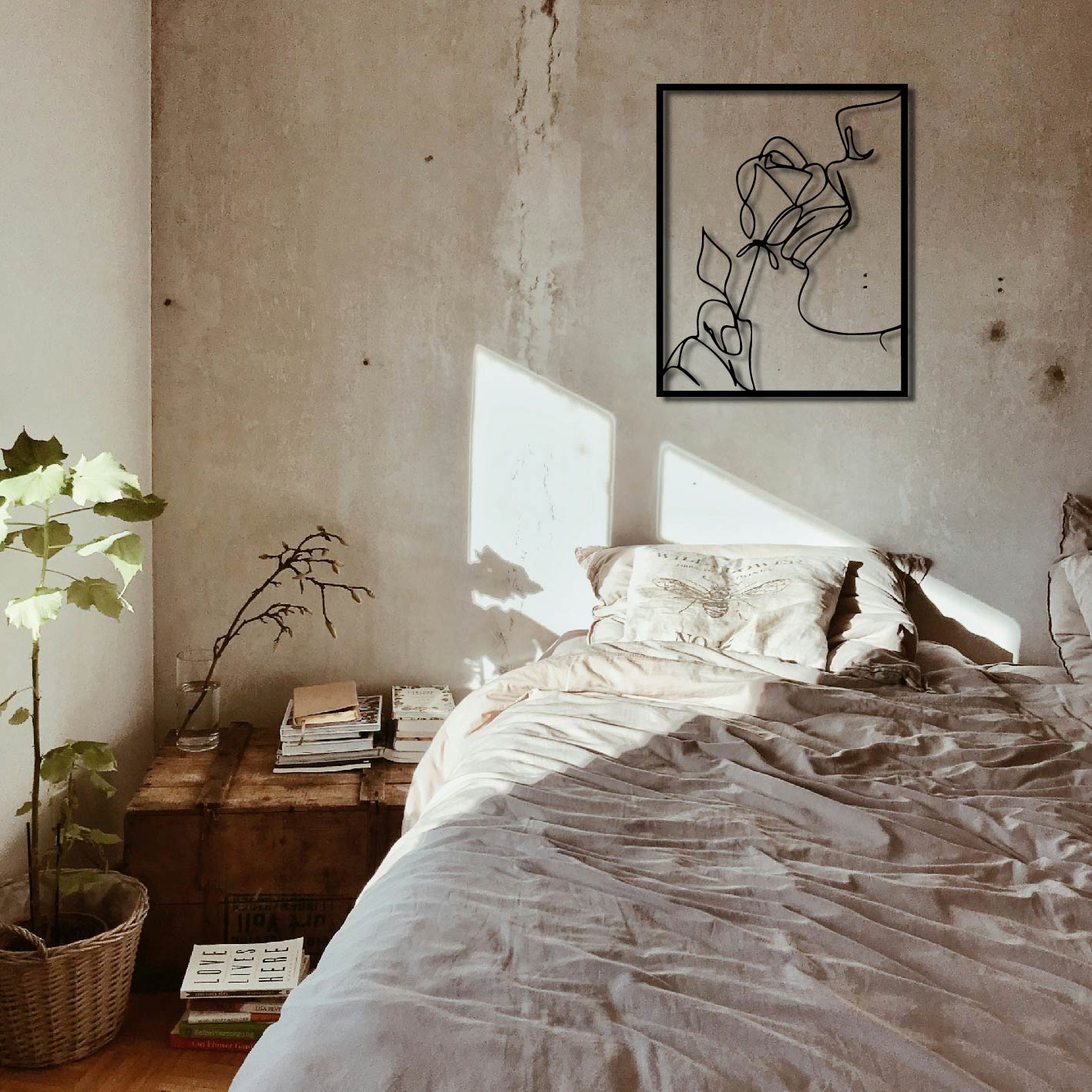 Rose Metal Wall Art Frame
