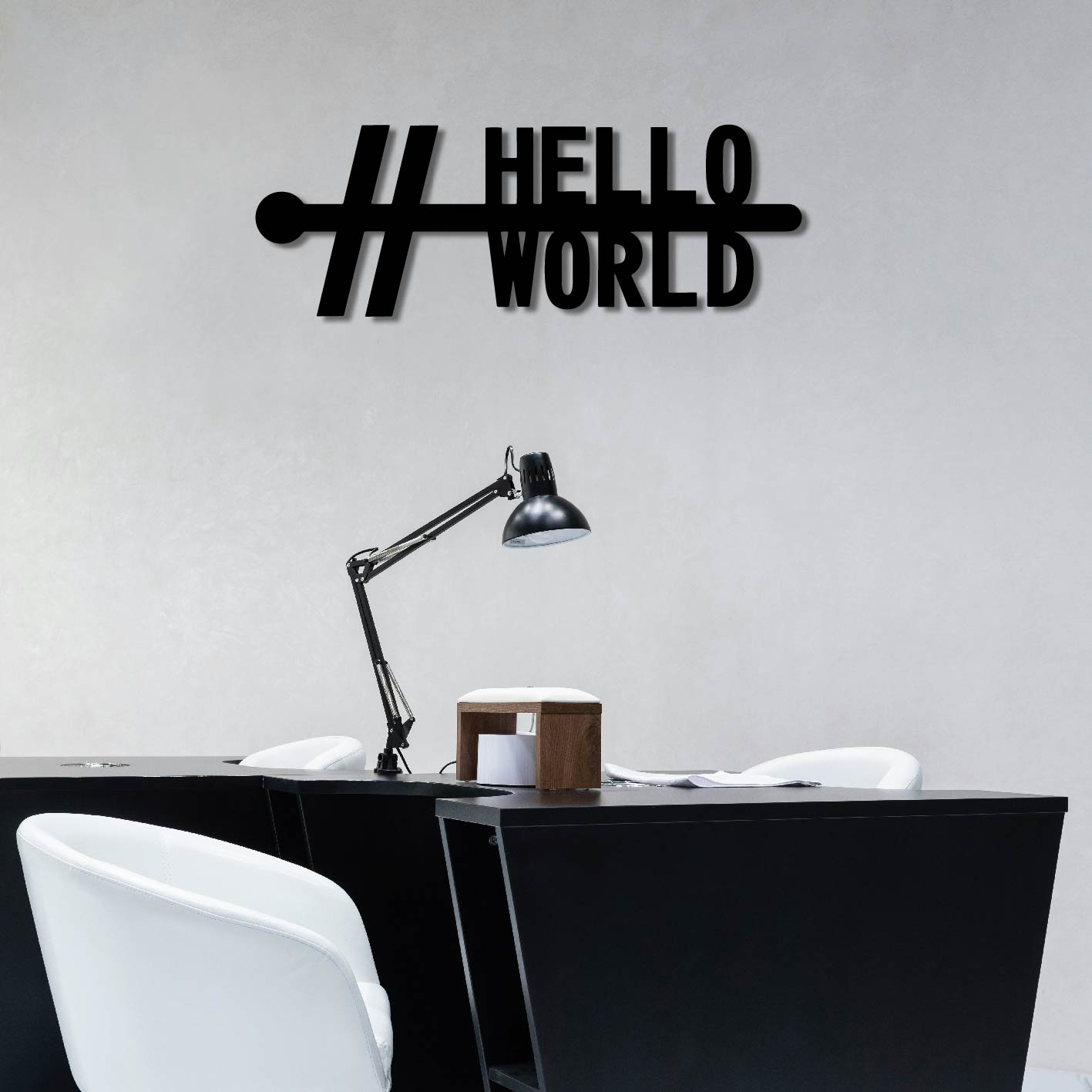 HELLO WORLD METAL WALL ART