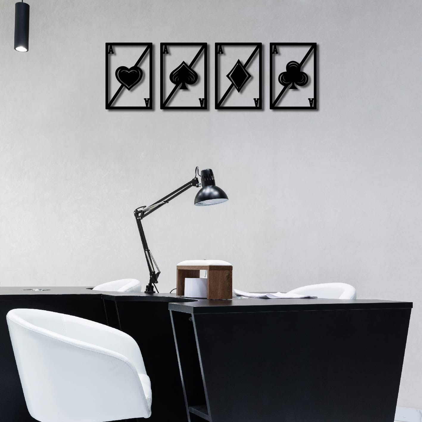 4 PIECE SET OF CARDS METAL WALL ART
