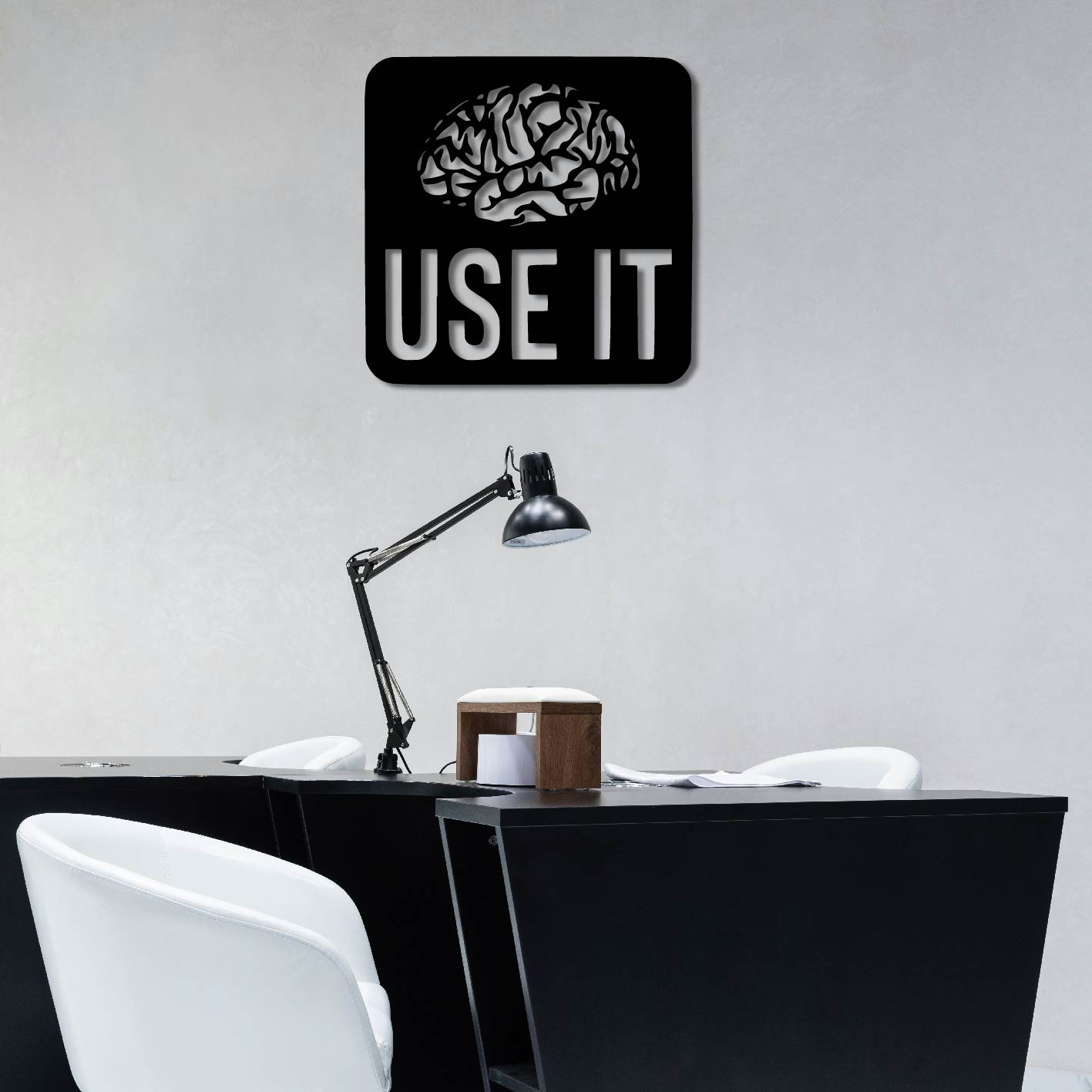 USE YOUR BRAIN METAL WALL ART