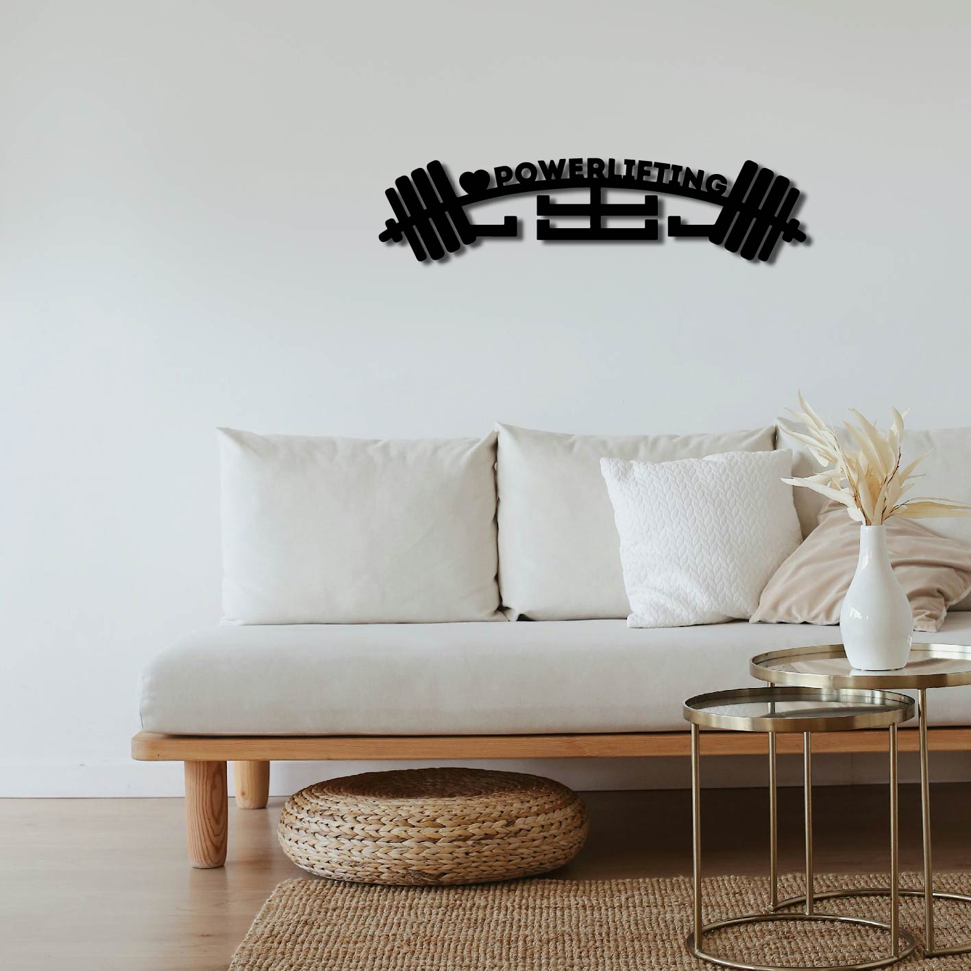 POWERLIFTING WEIGHTS METAL WALL ART
